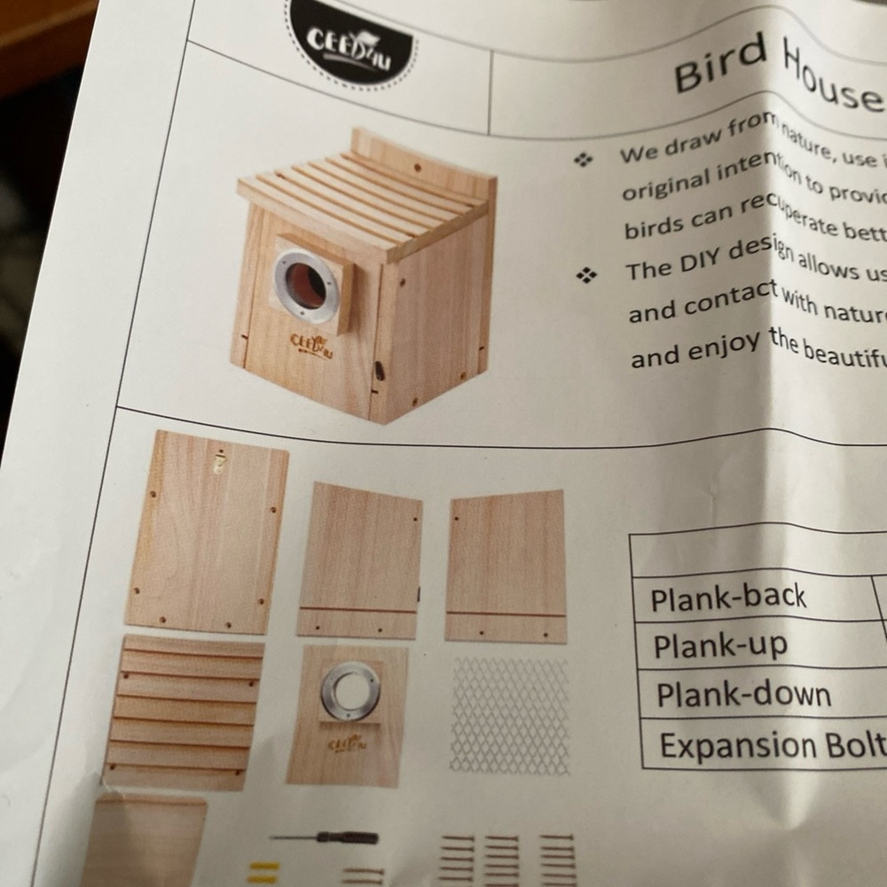 Natural Wood Bird House